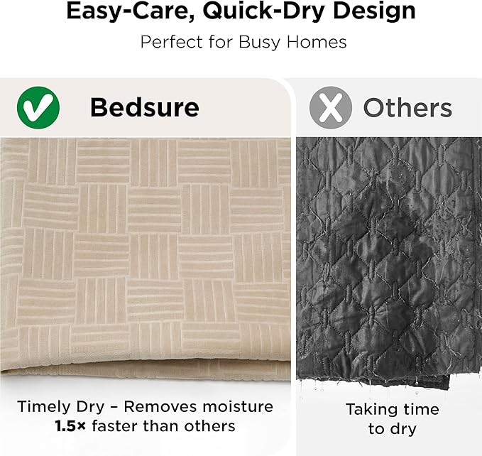 Bedsure Waterproof Couch Cover for Dogs Washable - Waterproof Blanket for Large Dogs Couch Sofa Bed Cozy, Lightweight Furniture Protector for Pet Cat Quick Drying, Sandy Tan, 52x82IN