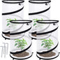 4 Pcs Pop Up Insect Barrier Plant Cover Net, 19.6" x 11.8" Round Foldable Plant Protectors Mesh Plant Enclosure, Garden Net Cage Guard Cover with Stakes & Carry Bag for Protect Plants from Bird Insect