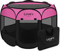 Love's cabin Pet Puppy Dog Playpen, Small Dog Tent Crates Cage Indoor/Outdoor, Portable Playpen for Cat, Foldable Pop Up Dog Kennel Playpen with Carring Case, Removable Zipper Top, Pink