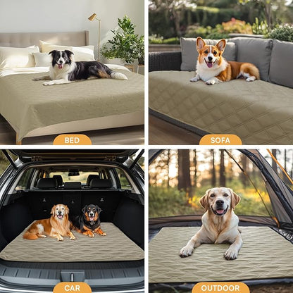 Luciphia 100% Waterproof Couch Cover Blanket for Dogs Anti-Slip Pet Couch Protector Sofa Mat Puppy Cat Blanket with Non-Slip Bottom, Taupe White, 40x50 Inch