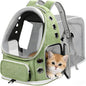 Expandable Cat Backpack Carrier, Breathable Cat Bubble Backpack for Kitty & Small Dog up to 18lbs, Large Space Cat Carrier Backpack, Foldable Airline Approved Carrier for Travel (Green)