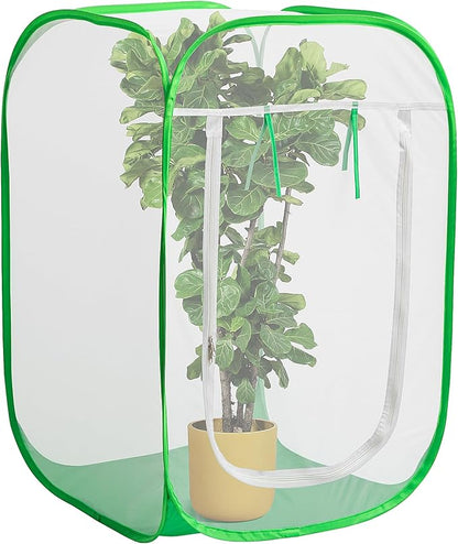 24" x 24" x 36" Pop Up Garden Mesh Plant Cover, Plant Protectors Mesh Plant Enclosure, Garden Net Cage Pest Protection Guard Tent with Storage Bag for Protect Plant Vegetable Fruit from Birds Insects