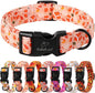 Fall Dog Collar, Cute Football Pattern Puppy Collar, Orange Adjustable Cotton Holiday Tanksgiving Dog Collars for Small Medium Large Boy&Girl Dogs L