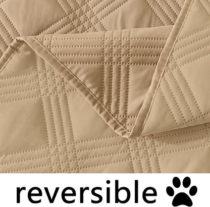 hyha Waterproof Dog Blanket, Reversible Pet Bed Blanket, Soft Sofa Couch Cover for Dogs Washable, Waterproof Pet Couch Covers for Sofa Puppy Cats Furniture Protector(52"x82", Camel/Camel)