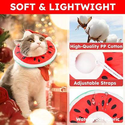 Cat Cone Collar Soft, Waterproof Cat Recovery Collar for Wound Healing Cute Donut Adjustable Kitten Cones to Stop Licking Comfortable NEC Elizabethan Collars for Cats Kittens After Surgery