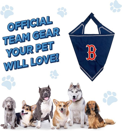 Pets First MLB Boston RED SOX TIE Bandana, Small/Medium. Dog Bandana Scarf Bib for Pet Cat Dog. The Ultimate Game-Day, Party Bandanna, Birthday Event