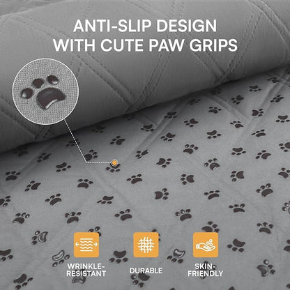 Luciphia 100% Waterproof Couch Cover Blanket for Dogs Anti-Slip Pet Couch Protector Sofa Mat Puppy Cat with Non-Slip Bottom, Light Grey, 30x70 Inch