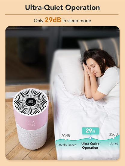 CleanForce Rainbow H13 True HEPA Air Purifier for Home Large Room, Bedroom, up to 2550sqft, Smart App-Control air Quality Monitor, Filters dust Pollen Smoke Odor VOCs