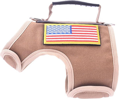 Tactical Kitty Harness and Leash for Walking Escape Proof, Adjustable Kitty Walking Jackets, Padded Stylish Kitty Vest, Khaki, X-Small