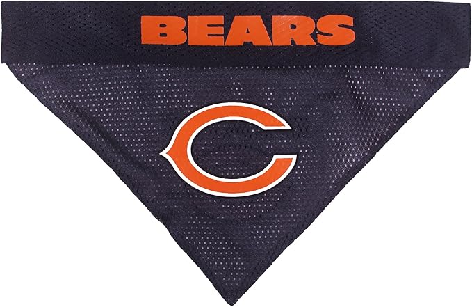 Pets First NFL DOG BANDANA - CHICAGO BEARS REVERSIBLE PET BANDANA. 2 Sided Sports Bandana with a PREMIUM Embroidery TEAM LOGO, Large/X-Large. - 2 Sizes & 32 NFL Teams available