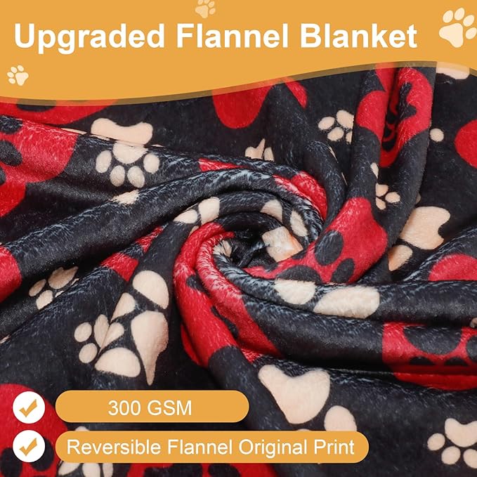 Premium Soft Dog Blanket Washable,43"x30" Cat Blanket for Indoor Cats Large Medium Small Dog Gifts Puppy Essentials (Red/Black)