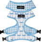Lucy & Co. Cute Reversible Dog Harness Walking Halter - Best Designer Pet Harnesses for XS - XL Dogs - Padded Adjustable Vest for Easy Walking - X Small - White with Blue Bows