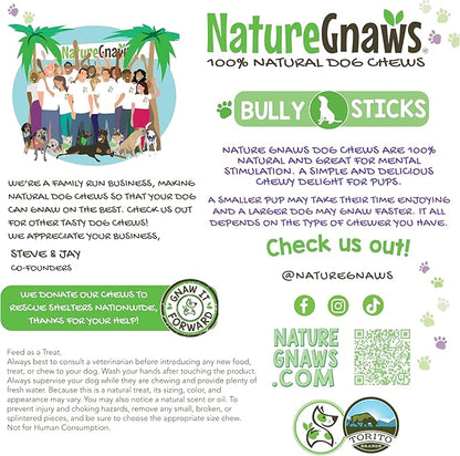 Nature Gnaws Bully Sticks for Dogs 5-6" (8oz) - Mixed Thickness - Long Lasting for Aggressive Chewers and Large Dogs - Natural Beef Dog Chew Bones