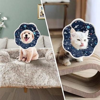 Depets Cat Cone Collar Soft, Adjustable Lightweight Cat Recovery E Collar to Stop Licking for Kitten Puppies Rabbits, Waterproof Pet Cone for Small Animal After Surgery Grooming, Neck Girth 7 in