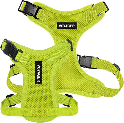 Voyager Step-in Pet Harness - All Weather Mesh, Adjustable Step in Harness for Cats and Dogs by Best Pet Supplies - Lime Green, XL