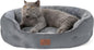 Bedsure Dog Beds for Small Dogs - Round Cat Beds for Indoor Cats, Washable Pet Bed for Puppy and Kitten with Slip-Resistant Bottom, 25 Inches, Grey