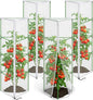 4 Pcs Garden Bird Netting for Triangle Plant Cage, 59" x 20" x 20" Tomato Cage Garden Net Cover with Zipper, Tomato Trellis Insect Bird Barrier Protection Mesh for Vertical Climbing Plant Vegetable