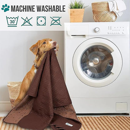 PetAmi Waterproof Couch Cover for Dogs, Reversible Furniture Protector for Pet Cat Bed, Washable Blanket Dog Cover for Sofa Seat, 52x82 Brown