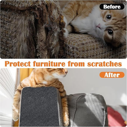 Cat Scratch Furniture Protector - 78.7" x 17" Trimmable Self-Adhesive Cats Claws Scratch Pads, DIY Cat Climbing Couch Protector for Scratch Post Cat Tree Replacement Indoor (Dark Gray)