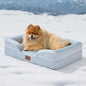 Bedsure Orthopedic Dog Beds for Small Dogs - Washable Small Dog Cat Bed Waterproof, Comfort Pet Couch Sofa with Washable Removable Cover, Pets Bed with Nonskid Bottom, Cooling Blue, 24"