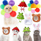 Weewooday 5 Pieces Cat Costume Bunny Hat Outfit with Ears Funny Cat Hat and Small Dogs Kitten Puppy Party Easter Costume Accessory Headwear(Vivid Style)