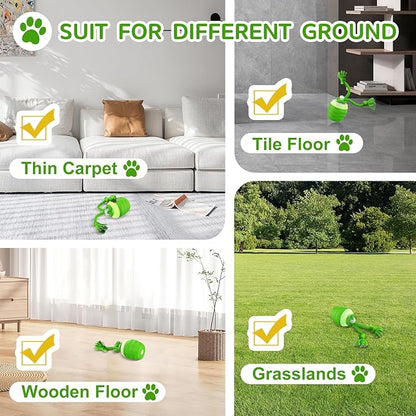 Interactive Dog Toy, [Newly Upgraded] Motion Activated Rolling Squeaky Ball for Medium/Large Dogs, Automatic Moving Dogs Ball for Boredom, USB Rechargeable(Green)