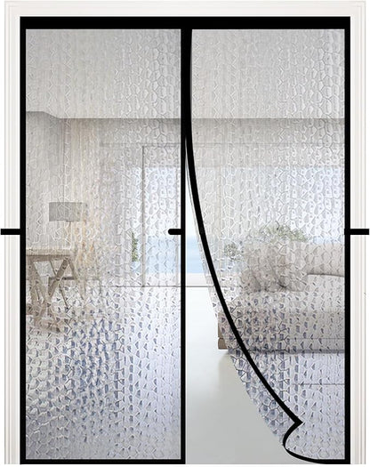RELIANCER Magnetic Thermal Insulated Door Curtain,Waterproof EVA Door Cover,Fit Doors Size Up to 64"x80",Temperature Protection Insulated Doorway Curtain Partition,Patio Self-Closing Doors Net Screen