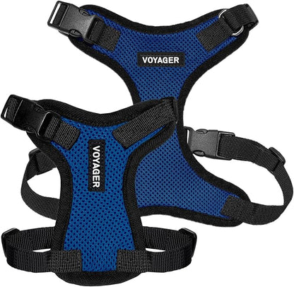 Voyager Step-in Pet Harness - All Weather Mesh, Adjustable Step in Harness for Cats and Dogs by Best Pet Supplies - Royal Blue/Black Trim, XL