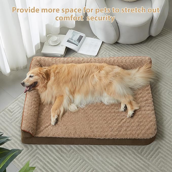 BFPETHOME Orthopedic Dog Beds for Large Dogs-Waterproof Sofa Dog Bed with Removable Washable Cover, Large Pet Bed with Waterproof Lining and Nonskid Bottom, Pet Bed for Dogs