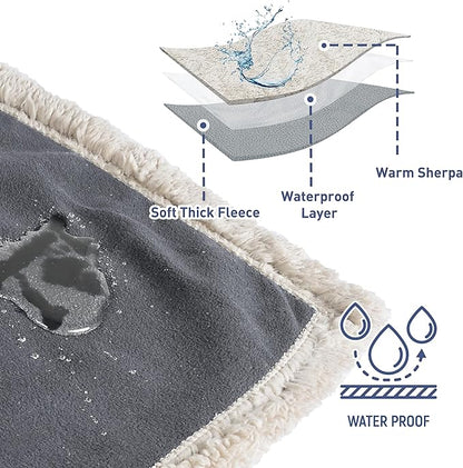 Kritter Planet Waterproof Bed Blanket for Couples, Washable Stain Proof Pad Bed Cover, Reversible Leakproof Protector, Liquid Pee Proof Blanket for Couch Sofa, 80x90 inch, King Size