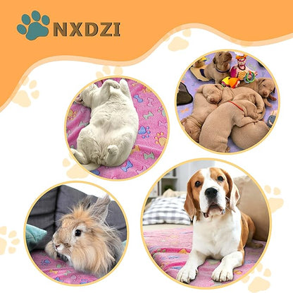 Dog Blankets for Large Dogs, 3 Pack Dog Blanket Washable 41" x 31", Fuzzy Soft Pet Mat Throw Cover for Kennel Crate Bed, Cute Bone Pattern,Waterproof Cat Blanket, Blankets for Dogs, Pet Blanket