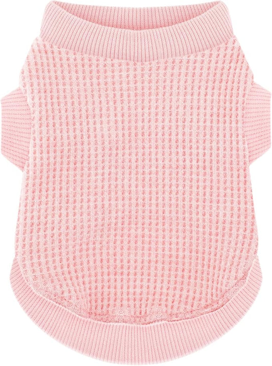 Cozy and Functional Dog Shirts for Small Puppies: Stretchable Pink Attire with Easy-On Design, Ideal for Chihuahuas and Yorkies - Enhance Comfort and Playfulness on Chill Days Small
