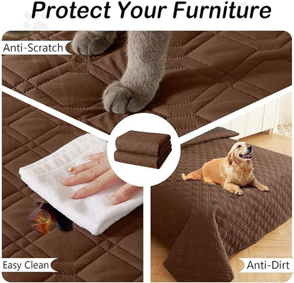 hyha Waterproof Dog Bed Blanket, Soft Pet Blankets, Waterproof Couch Cover for Dogs, Reversible Sofa Covers Washable for Furniture (82x102 Inch, Brown/Chocolate)