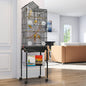 YITAHOME 62 inch Metal Bird Cage, Large Parakeet Cages for Parrot, Cockatiel, Lovebird, Pigeon with Roof Top, Rolling Stand and Hanging Accessories