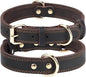 Joytale Leather Dog Collar for Small Dogs, Genuine Solid Sturdy Leather for Active Small Breeds, Adjustable Metal Pin Buckle, Durable and Secure Pet Collar for Daily Use, Brown, XS
