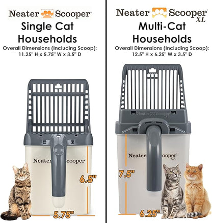 Neater Pet Brands Neater Scooper XL Cat Litter Scoop, 195 Refill Bags – Extra-Large Capacity Mess-Free Cat Litter Scooper with Bag for Large & Multiple Cats, Spill-Proof Litter Box Scooper with Holder