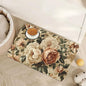 Roses Peonies Pet Feeding Mat,Vintage Luxury Shabby Chic Flower Absorbent Quick-Dry Cat Dog Food and Water Bowl Mats,Non-Slip Rubber Backing Mat,Cat Dog Accessories Supplies 16"x24"