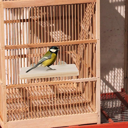 2PCS Bird Perch Platform Flat, 5.9 × 3.14 Inches Bird Cage Platform Birds Perch Stand Platforms Rectangle Stand Perches Shelf with Stainless Steel Washers for Cockatiel Rat Hamster Guinea Pig Conure