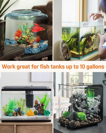Pawfly 10 Gallon Aquarium Vacuum Gravel Cleaner, Manual Water Changer Siphon with Long Hose and Cleaning Brush Pad for Water Changing and Sand Washing