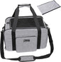 Petmolico Cat Carrier Soft-Sided Pet Bag for Small Medium Cats Puppies 16LBs - Airline Approved Pet Travel Carrier 3 Open Doors (Medium,Grey-X863)