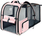 Lekebobor Large Cat Backpack Carrier Expandable Foldable Pet Carrier Backpack for Small Dogs Puppy Medium Cats Fit Up to 18 Lbs for Travel, Hiking,Pink XL Size