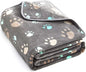 Allisandro 350 GSM-Super Soft and Premium Fuzzy Flannel Fleece Pet Dog Blanket, The Cute Print Design Washable Fluffy Blanket for Puppy Cat Kitten Indoor Outdoor, Grey, 40 x 32 Inches