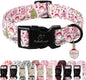 Christmas Dog Collar for Puppy Small Dogs - Cute Santa Print Pink Christmas Collars for Dogs, Soft Adjustable Winter Holiday Dog Collars with Quick Release Buckle XS
