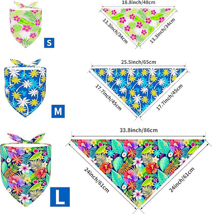 PET SHOW 50 Pack Hawaiian Dog Bandanas Bulk for Extra Large XL Dogs Washable Adjustable Pet Scarf Triangle Bibs for Dogs Red Pink Decorative Grooming Accessories