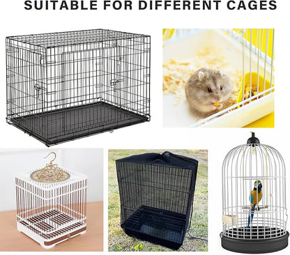 Bird Cage Cover, Parakeet Cage Acessories Adjustable Seed Catcher Birdcage Seed Catcher Birds Cage Netting Bird Cage Mesh Cover for Bird Cages (Black)