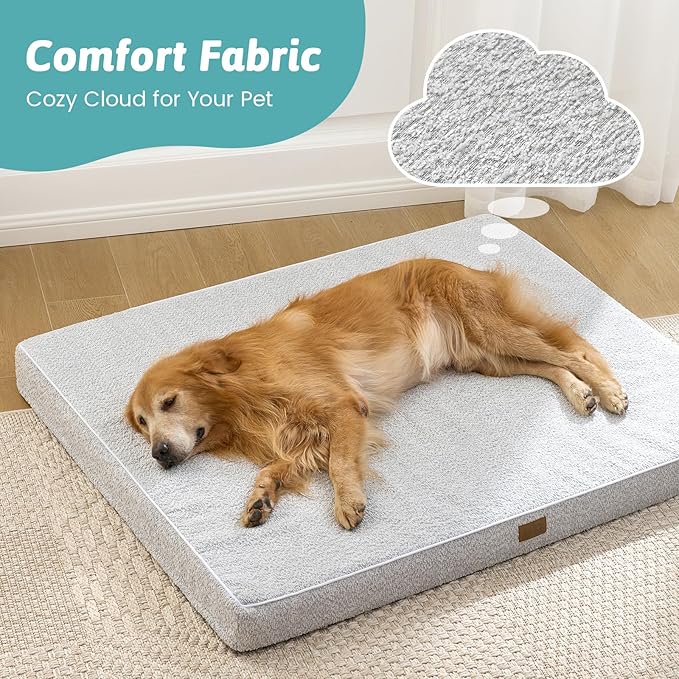 Dog Crate Bed for Medium Small Size Dogs, Rectangular Orthopedic Dog Beds, Foam Anti-Slip Bottom Pet Mat with Washable Removable Cover, Suitable for Pet Up to 40 lbs, 30x20x3 inch, Grey