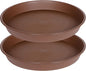 2 Pack of 8 inch Plant Saucer Clear, Heavy Duty Plastic Plant Water Tray 8 inch Round, Flower Plant Saucers for Indoors No Holes, Plant Dishes Saucer for Planter 7"/8" (8", Chocolate)