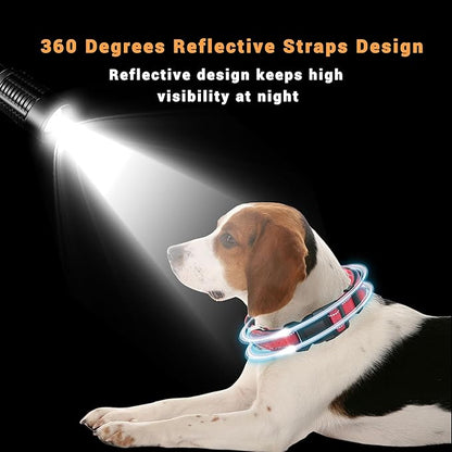 2 Pack Reflective Dog Collar with Safety Locking Buckle, Adjustable Soft Breathable Comfortable Nylon Pet Collar for Small, Medium and Large Dogs, Red, XS