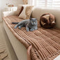 FUNNY FUZZY Pet Couch Covers for Sofa, Washable Dog Couch Cover Protector for Dogs, Flannel Couch Covers for Dogs Pet Friendly Pets Mat Bed Sofa Cover (Brown, 27.6"×70.9")