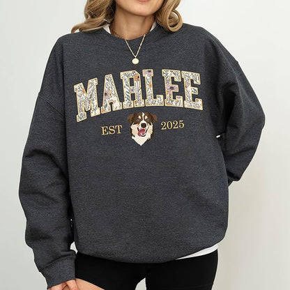 Custom Pet Sweatshirts with Photo and Name, Personalized Dog Sweatshirt, Gifts for Dog Mom, Dad